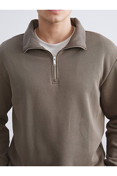 LC Waikiki Ανδρικό χοντρό φούτερ με φερμουάρ LCW Vision ψηλός λαιμός