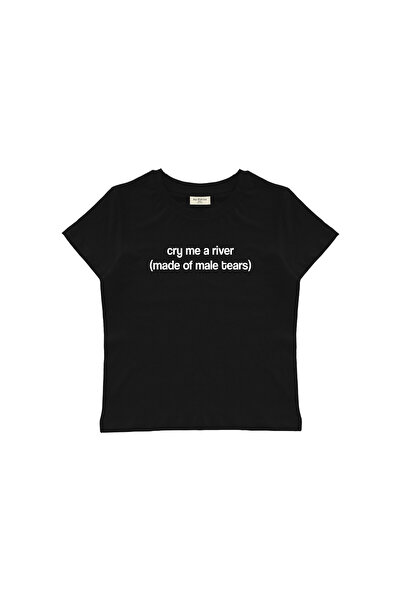 lethestudios Male Tears Baskılı Baby Tee Crop Top