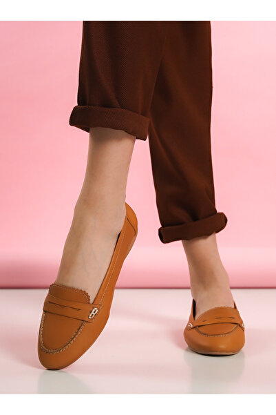 HVZ Exclusive Mocasini balerină din piele naturală maro