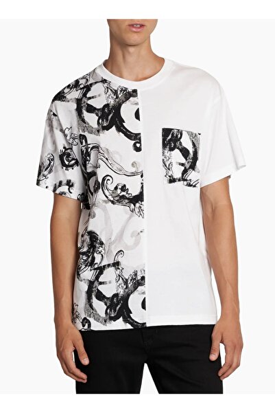 VERSACE JEANS COUTURE تي شيرت قطن بطبعة باروكو |   أسود