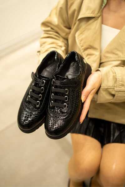 Mammamia 7265 Hakiki Deri Lastik Bağcık Detaylı Cırt Bantlı Ortopedik Hafif T...