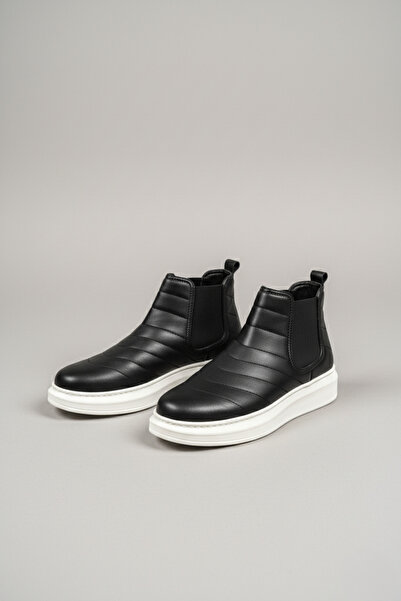 Zerenyus ZRJ205 Ανδρικά Αθλητικά Μποτάκια Ορθοπεδικά Χωρίς Κορδόνια Μαύρα Λευκά