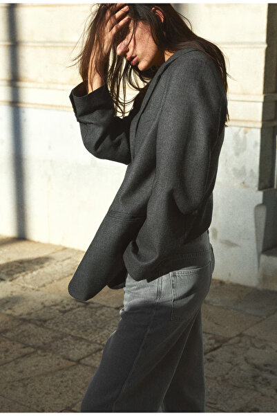 ASL GOLF CLUB Women's Light Gray Color High Waist Wide Leg Jeans