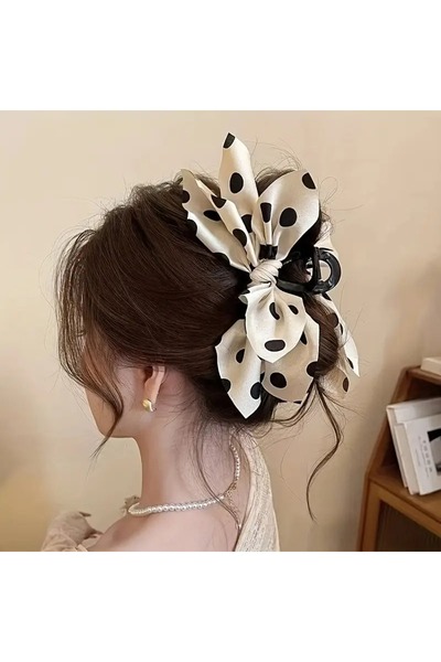 GÜNEBAKAN AKSESUAR Polka Dot Bow Hair Clip