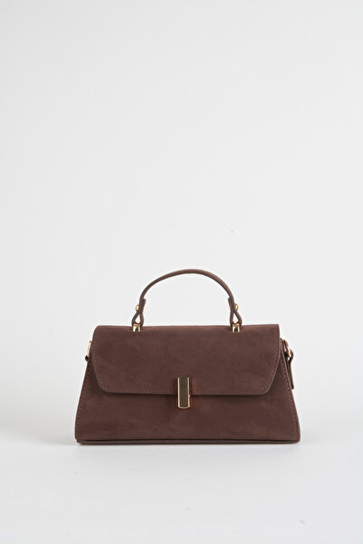 Vivaq Women's Bitter Brown Freesia Suede Design Snap Closure Handbag and Shoulder Bag