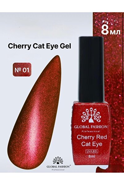 global fashion Ojă semipermanentă ochi de pisică Cherry Red, Cat Eye Global F...