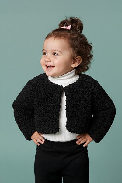 Minika Baby Girl Plush Bolero – Soft Textured, Stylish and Warm Mini Jacket