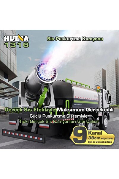 Huina 1316 1/18 RC Sis Püskürtme Kamyonu İş Makinesi Uzaktan Kumandalı RC Model - 2.4Ghz Gerçekçi Si