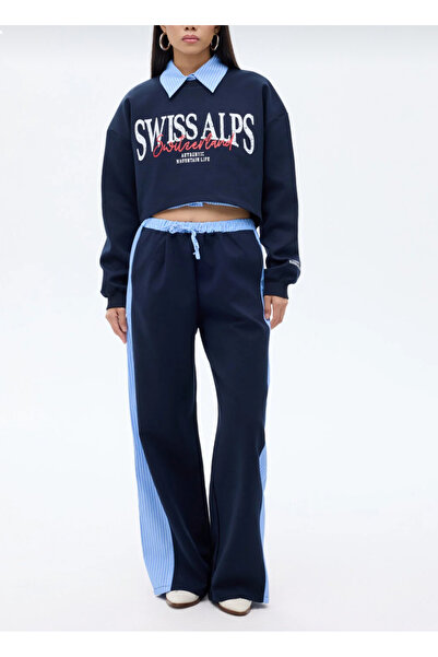 sienna Şerit Detaylı Lacivert Pantolon