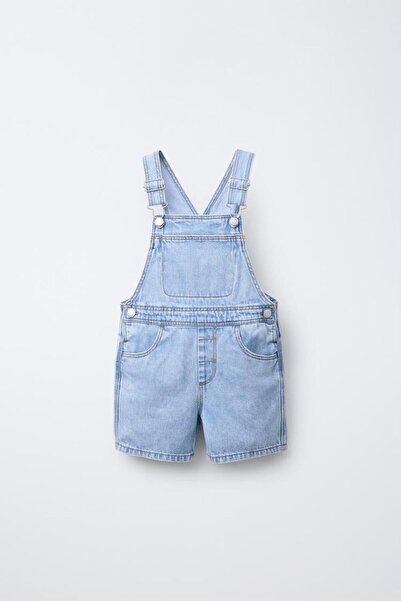 Pink Hippo Kids Unisex Children's Strappy Gardener Denim Shorts Salopet