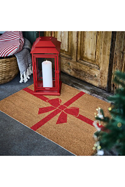 IKEA VINTERFINT Door mat, bow coir/red, 60 x 90 cm