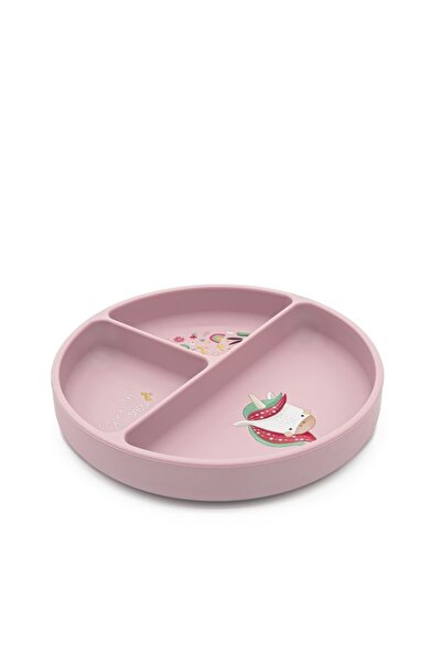 SASSI Farfurie din silicon cu 3 compartimente pentru diversificare - Unicorn, JUNIOR, 6 luni+