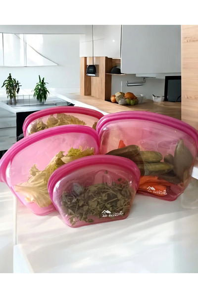 harım Silikon Saklama Uzun Süre Saklayan Tekrar Kullanılabilir Sızdırmaz Buzdolabı Poşeti - Saklama Kabı