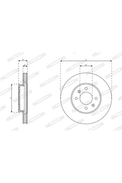 FERODO Brake Disc Hyundai Accent 5 Sedan/Solaris Sedan/I20 2 Kia Rio 4