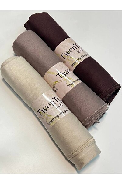 LA SEFA 3-Piece Combed Cotton Plain Shawl