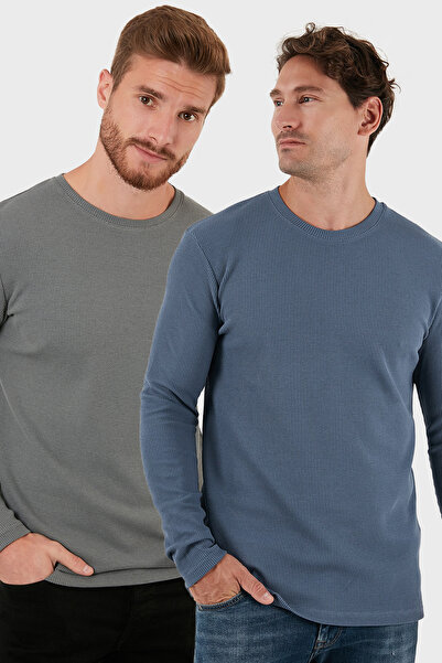 Buratti Βαμβακερό πουλόβερ με λαιμόκοψη εφαρμοστό Basic Sweat Ανδρικό SWEAT 5905073S2