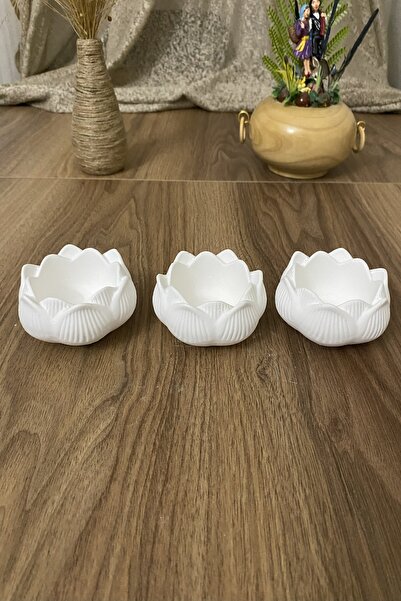 KUTAYKO Beyaz gül modeli mumluk