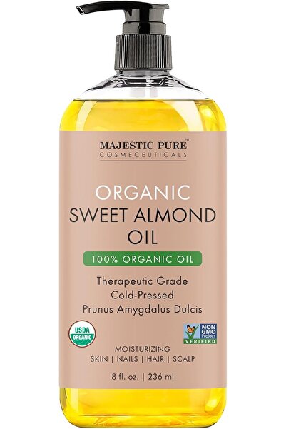 Hope زيت اللوز الحلو العضوي النقي للجسم - 236 مل (معصور على البارد، 100% نقي ...