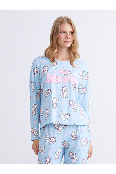 LC Waikiki Bisiklet Yaka Aristocats Baskılı Kadın Pijama Üst