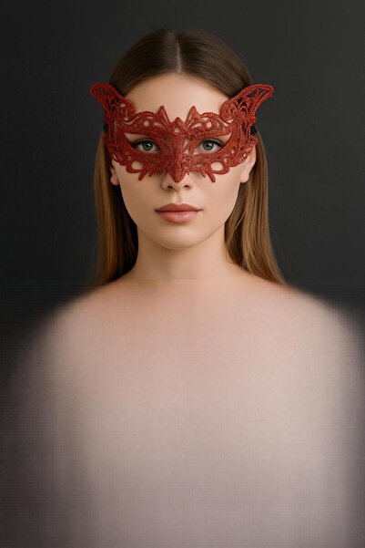 Munico 2 Adet Kırmızı Dantel Masquerade Maskesi Lastikli Yüze Tam Oturan Yılb...