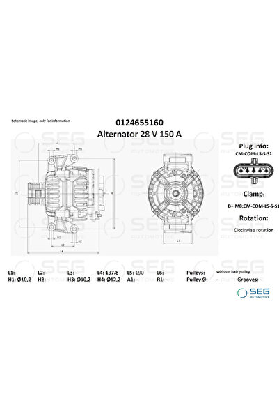 SEG Automotive Generator / Alternator Mercedes-Benz Citaro 2/Integro