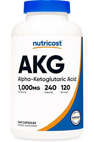 AKG Alpha Ketoglutaric Acid Supplement 1,000 mg, 240 Capsules, 120 Servings Per Bottle -