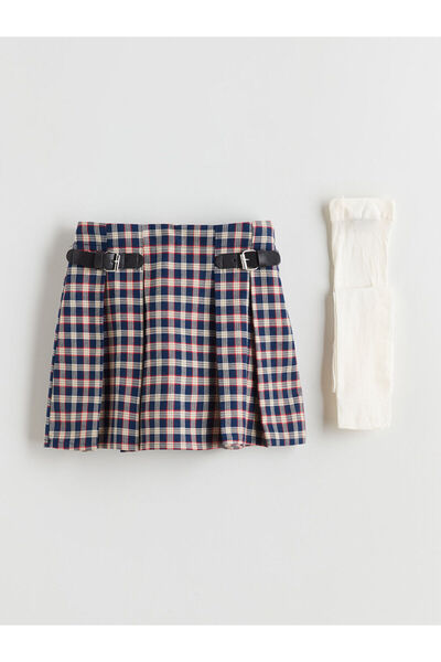 LC Waikiki Ozmarka New Season Elastic Waist Girls' Shorts Skirt and Pantyhose