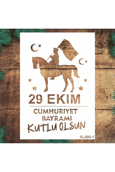 STENCİLTASARIM Stencil Tasarım SL095 21x30cm 3 lü CUMHURİYET BAYRAMI Seti- Desen Kalıbı, Boyama Şablonları
