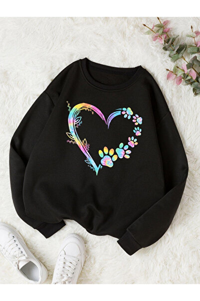 zeag ياقة دائرية كبيرة ملونة على شكل قلب باللون الأسود للنساء