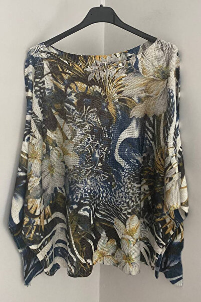 AYASOFYA OTANTIK Women's Italian Navy Blue Glittery Haunted Forest Patterned ...