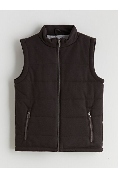 LC Waikiki Brown Stand Collar Boy's Vest