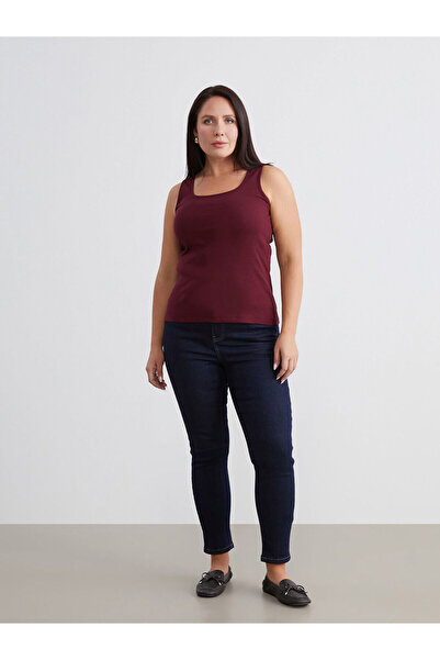 LC Waikiki Peak New Season Large Size U-Neck Women's Undershirt