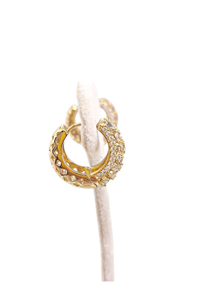 XUPING JEWELRY 14K Gold Renk Taşlı Halka Küpe | Jiro Accessories – XP Baskılı 316L Çelik