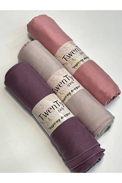 LA SEFA شال قطني ممشط مسطح من 3 قطع