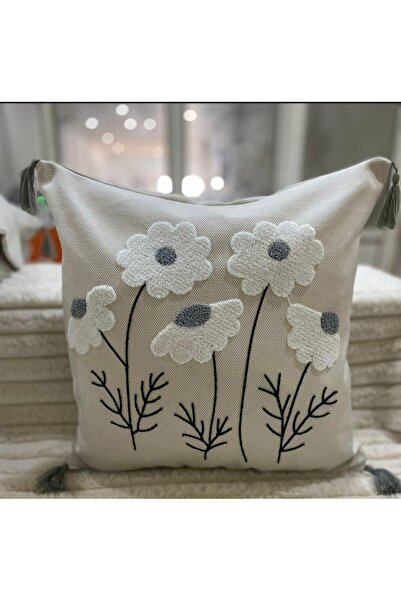 WARPELLA Punch Embroidery Floral Patterned Bohemian Throw Pillow Cover