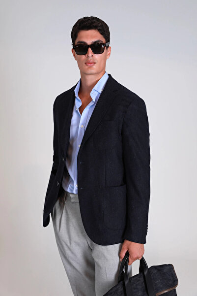 Lufian Ανδρικό μπουφάν Slim Fit Navy Blue Dor Sport Blazer