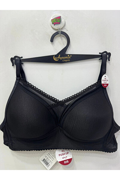 NERGIZ Women's Shaping / Sculpting Half Supported Tulle Detailed Black Bra