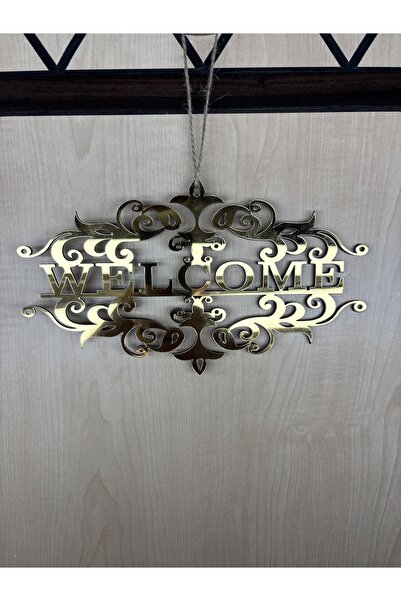 Elif Design Gold Plexiglass Door Ornament Welcome