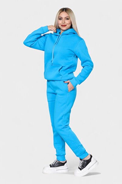 RO KİDS Unisex Tracksuit Set – Hooded Comfortable and Stylish Cotton Hoodie Set 3 Thread