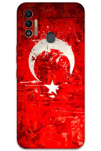 Gramaphone حافظة هاتف متوافقة مع نمط العلم التركي لهاتف Tecno Spark 7T + واقي...