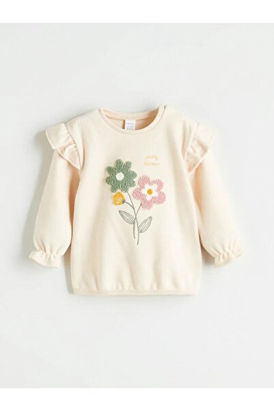 LC Waikiki Crew Neck Floral Baby Girl Sweatshirt and Leggings 2-Piece Set (W5)