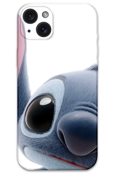 Gramaphone iPhone 15 Plus Uyumlu Stitch Desenli Telefon Kılıfı + Ekran Koruyu...