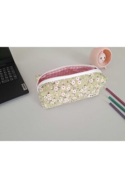 TALL WAY حامل أقلام بنمط الزهور الخضراء