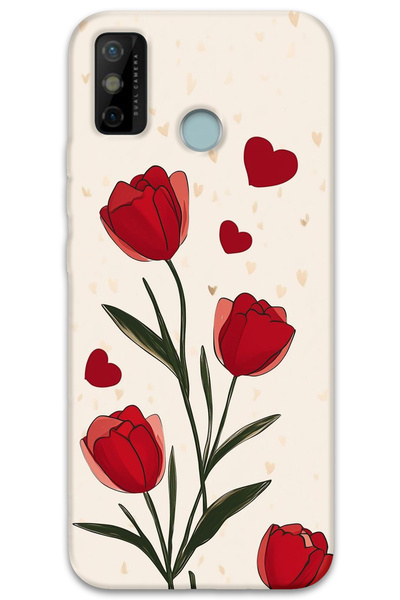 Gramaphone Tecno Spark 6 Go Compatible Flower Pattern Phone Case + Screen Pro...