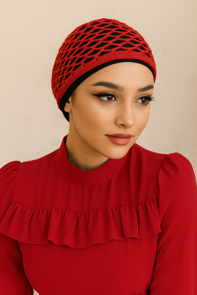 HAPPY HANDMADE قبعة حجاب/قبعة حجاب مصنوعة بالكروشيه/قبعة كروشيه مصنوعة بالكرو...