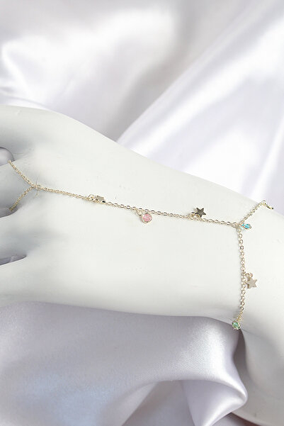 Skygo Brass Colored Zircon Stone Hanging Star Model Gold Color Women's Shahmeran - Tj-Sn707