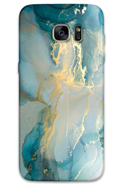 Gramaphone Galaxy S7 Edge Compatible Marble Pattern Phone Case + Screen Prote...