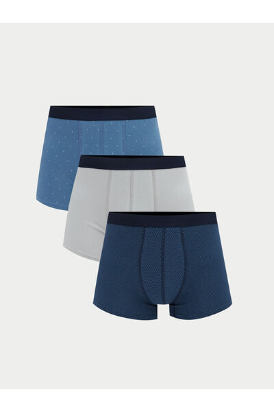 LC Waikiki ملابس داخلية رجالية مرنة من القطن بتصميم قياسي من فيجن للموسم الجديد، طقم من 3 قطع