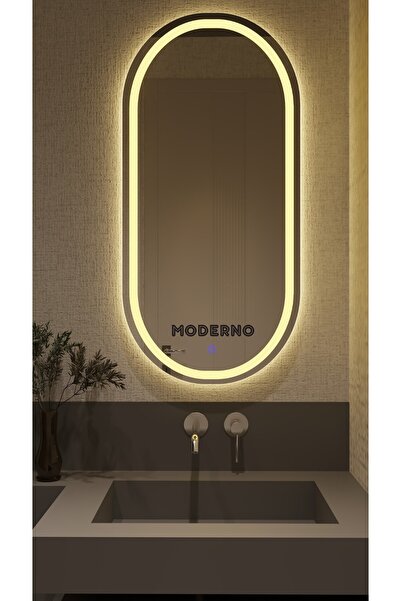 L' CAPO Mdrno Gün Işığı Led'li Lazer Kumlamalı Lavabo & Banyo Aynası (Dokunmatik Sensörlü)