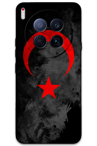 Gramaphone Tecno Camon 40 Premier 5G Uyumlu Türk Bayrağı Desenli Telefon Kılıfı + Ekran Koruyucu - 5852